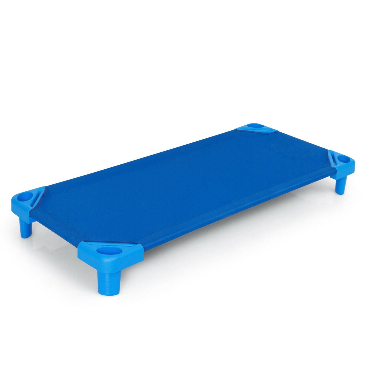 Stack-able Nap Cot for Kids with Steel Frame Oxford Fabric Raised Design and Easy Cleaning